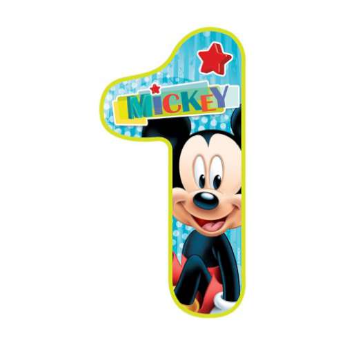 Mickey Mouse Number 1 Edible Icing Image - Click Image to Close